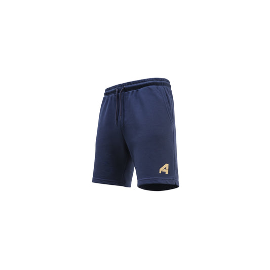A4 Athletics Navy Gym Shorts with Gold Logo
