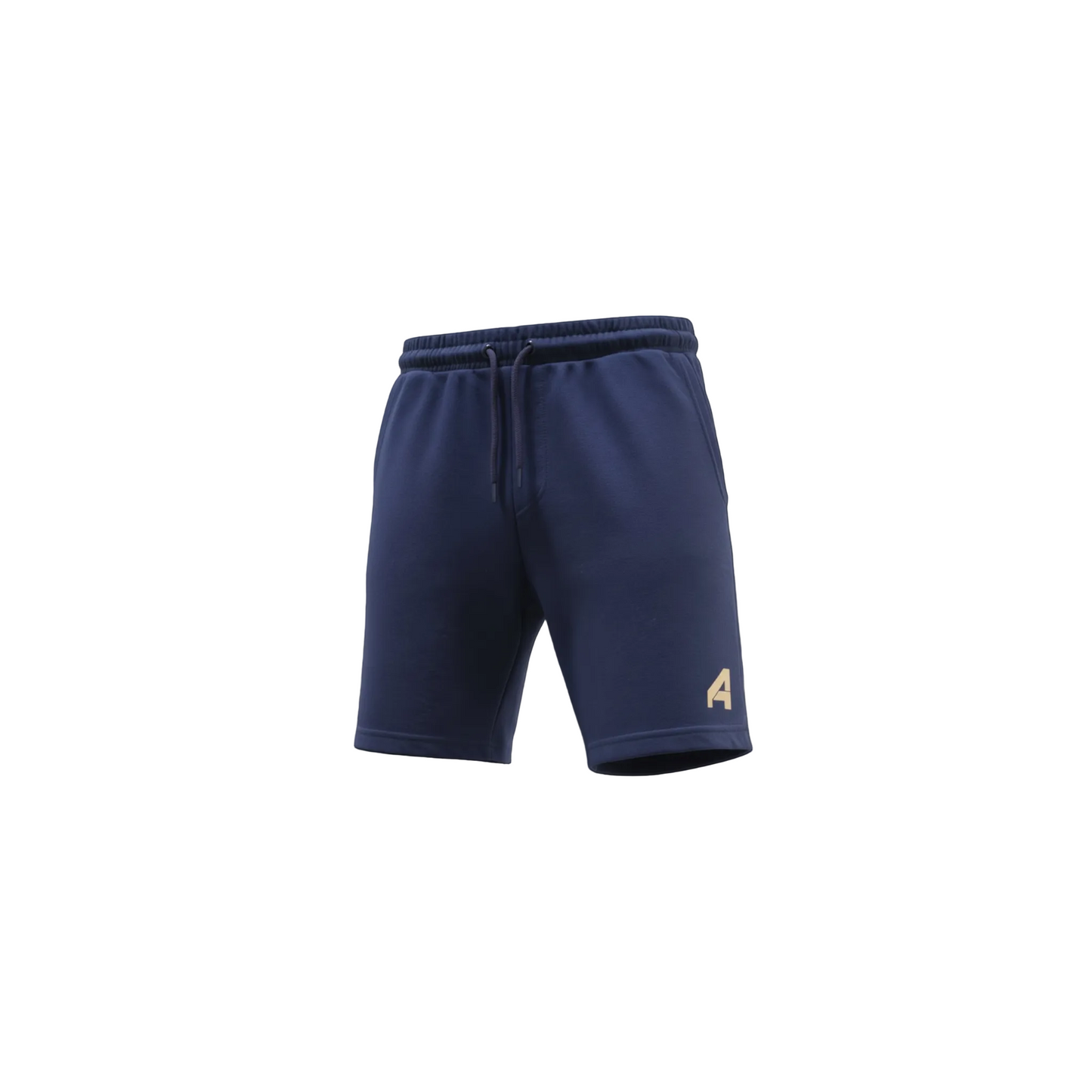 A4 Athletics Navy Gym Shorts with Gold Logo